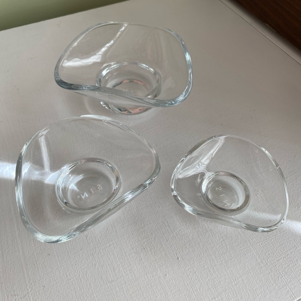 New in a box Stackable Clear Glass Decorative Bowls for appetizer or sauces